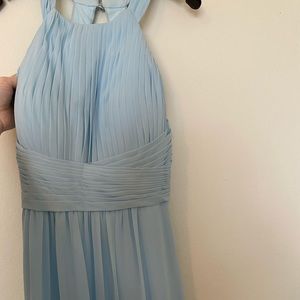 Baby blue prom dress.